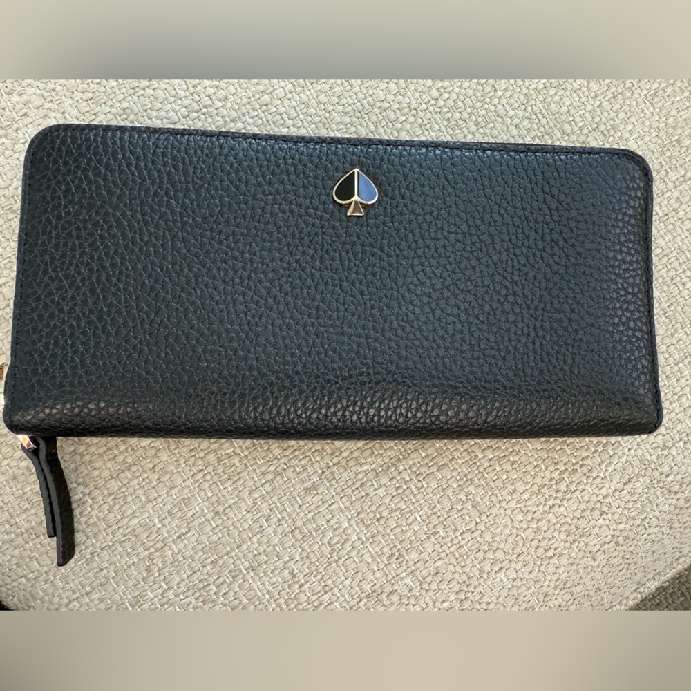 Kate Spade Leather Black Slim Continental Wallet